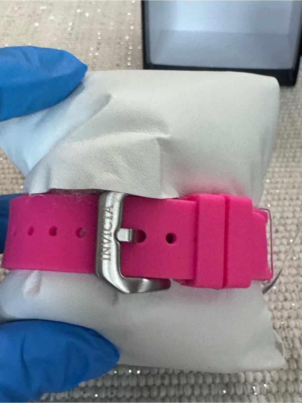 Invicta Racing 69624 White and Pink Chronograph Silicone Strap Watch